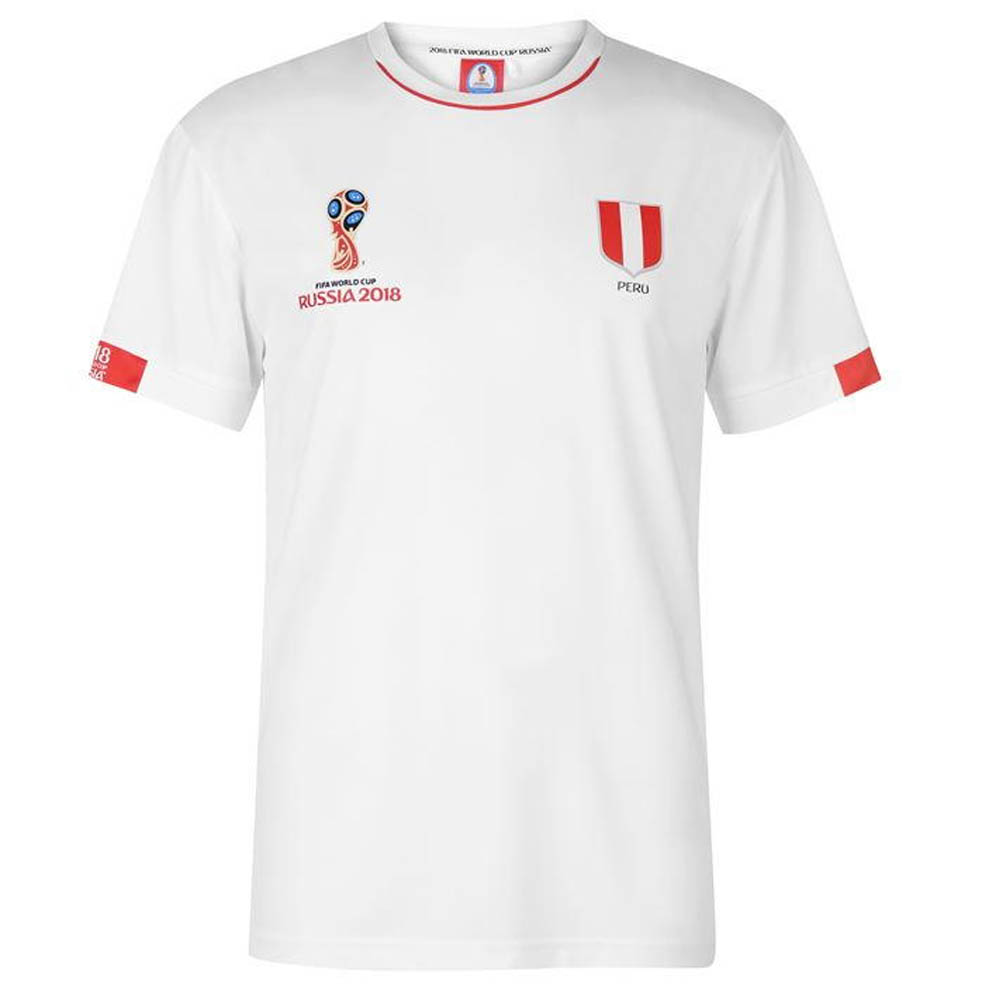 Peru FIFA World Cup 2018 Poly T Shirt Mens (White)