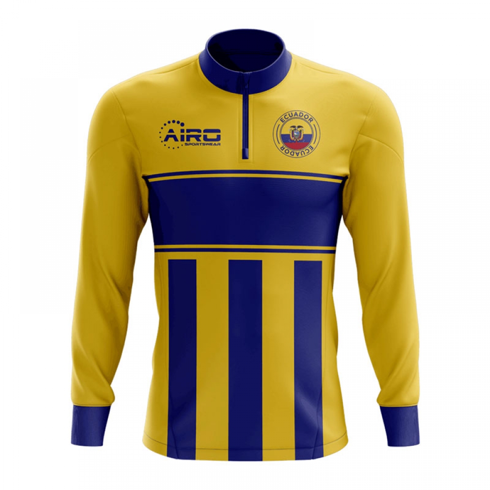 Ecuador Concept Football Half Zip Midlayer Top (Yellow-Blue)