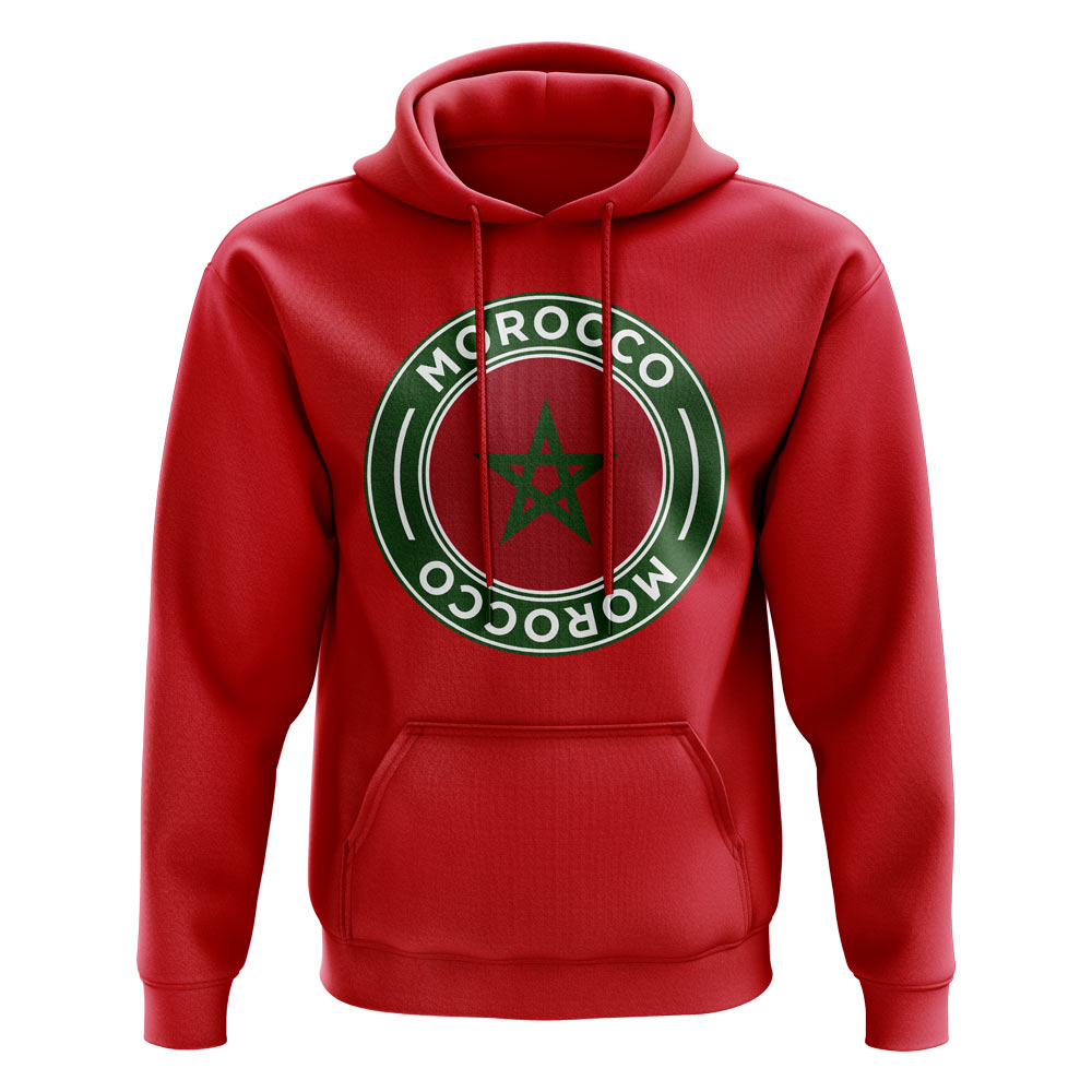 Morocco Football Badge Hoodie (Red)