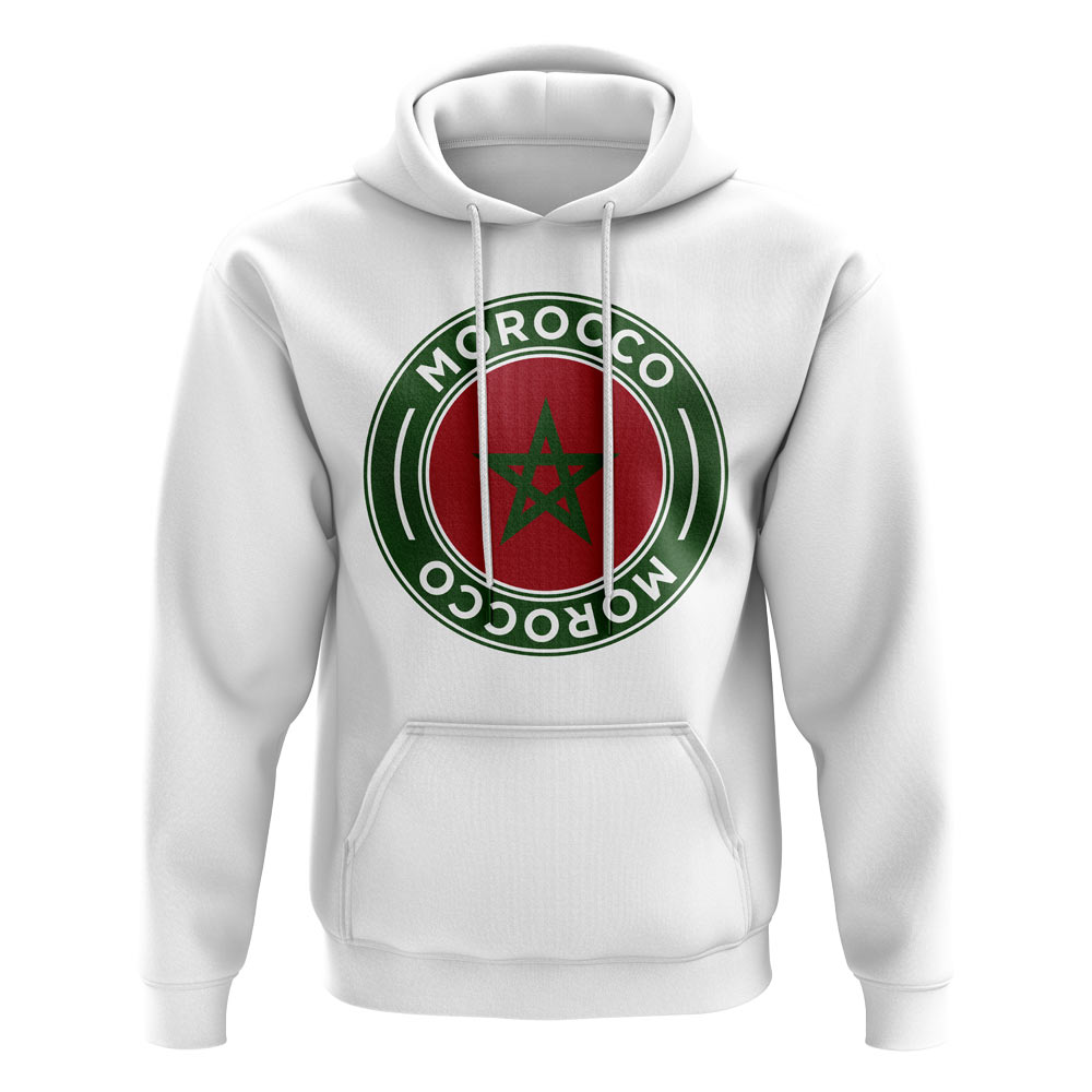 Morocco Football Badge Hoodie (White)