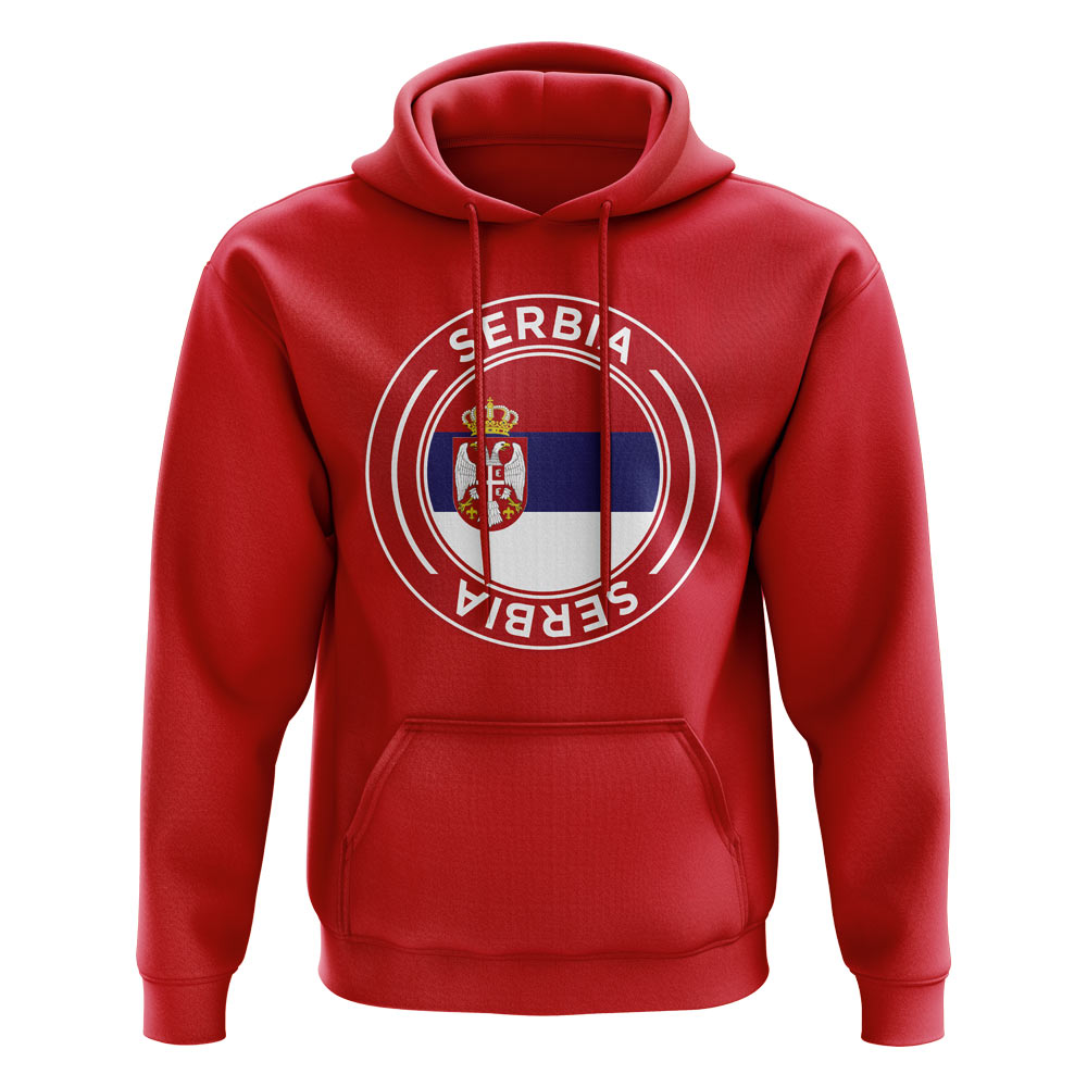 Serbia Football Badge Hoodie (Red)