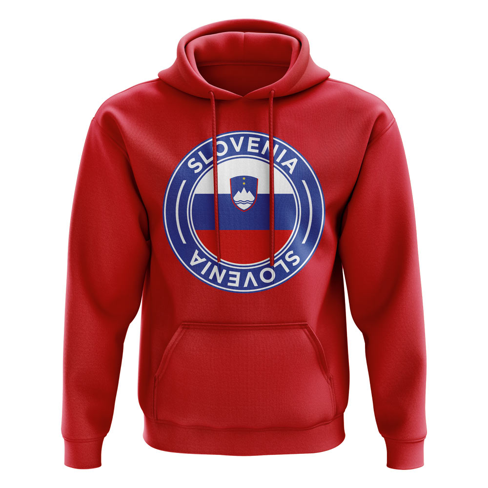 Slovenia Football Badge Hoodie (Red)