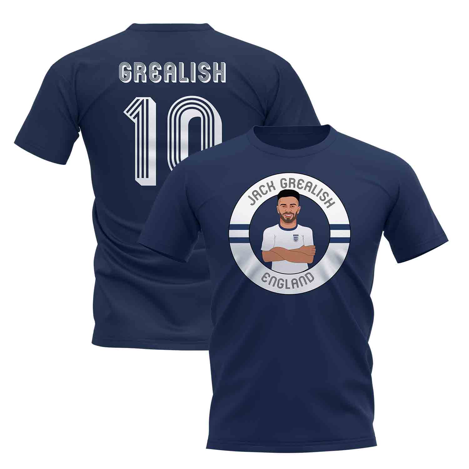 Jack Grealish England Illustration T-Shirt (Navy)