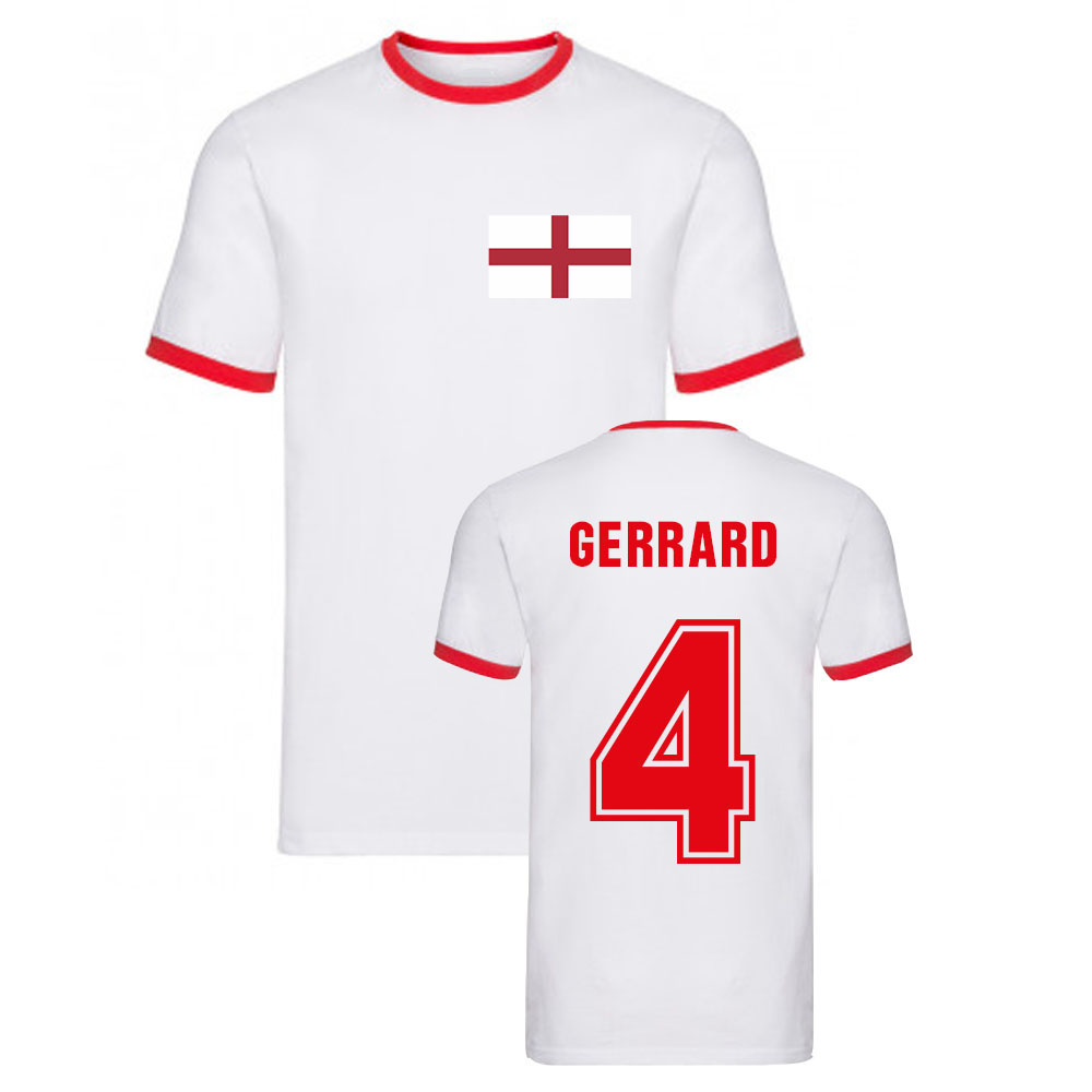 Steven Gerrard England Ringer Tee (White)