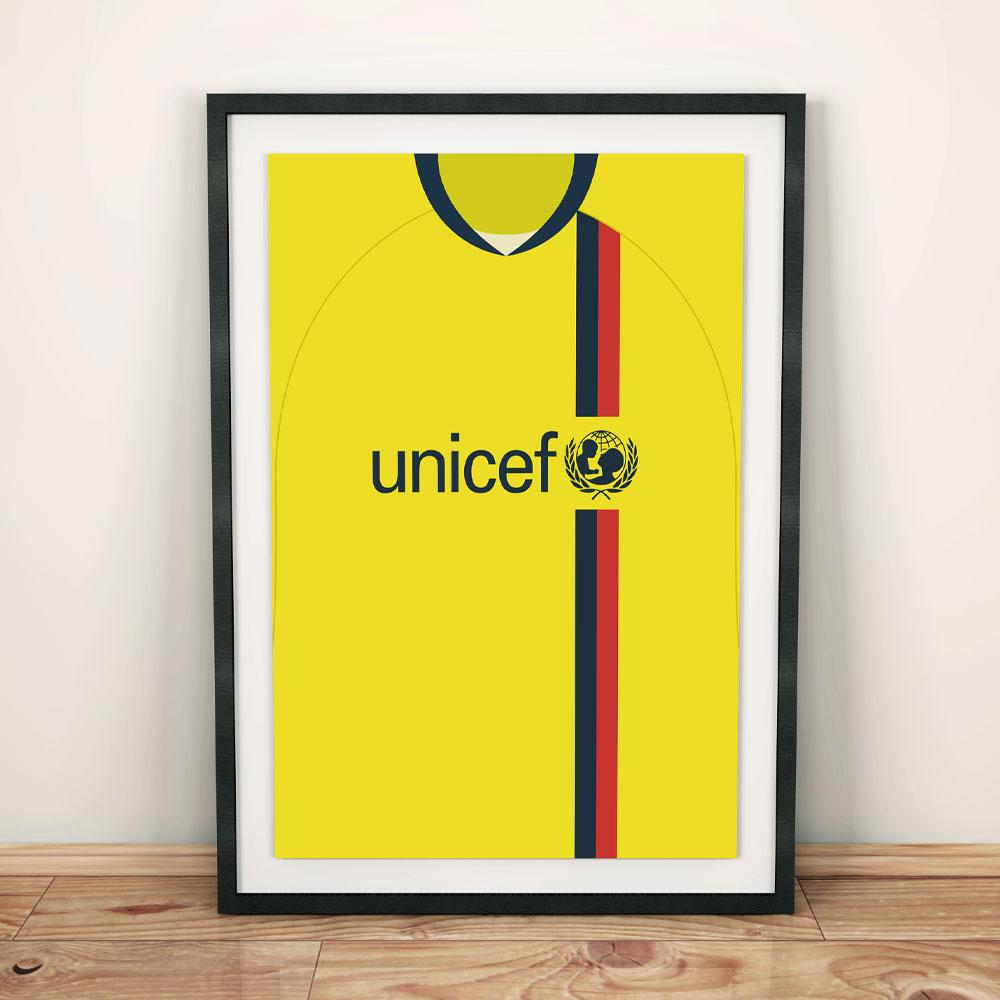 Barcelona 08/09 Away Football Shirt Art Print