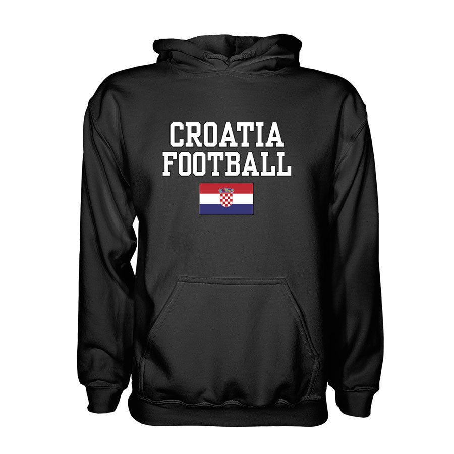 Croatia Football Hoodie - Black