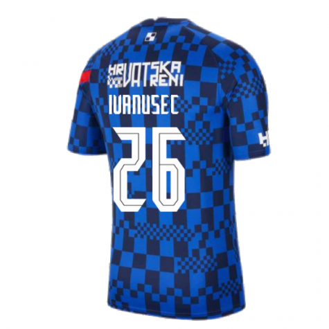 2020-2021 Croatia Pre-Match Training Shirt (Blue) - Kids (IVANUSEC 26)