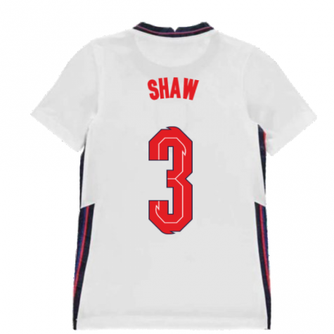 2020-2021 England Home Nike Football Shirt (Kids) (Shaw 3)