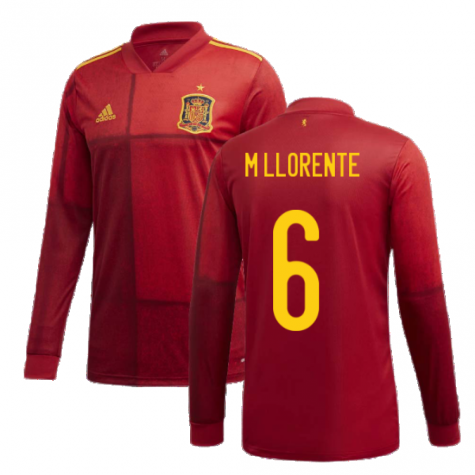 2020-2021 Spain Home Adidas Long Sleeve Shirt (M LLORENTE 6)