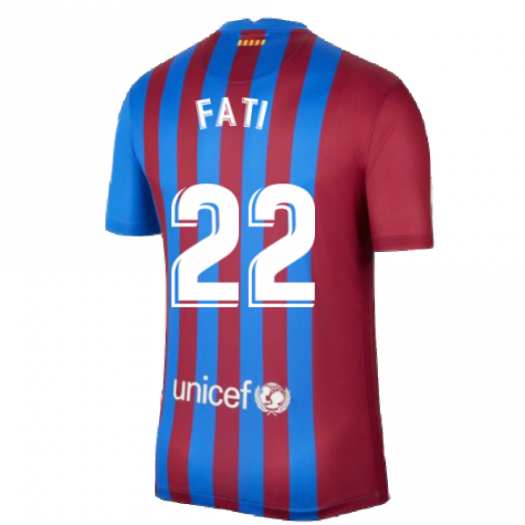 2021-2022 Barcelona Home Shirt (ANSU FATI 10)