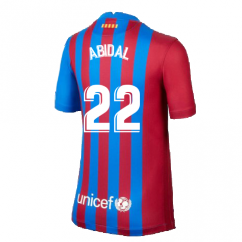 2021-2022 Barcelona Home Shirt (Kids) (ABIDAL 22)