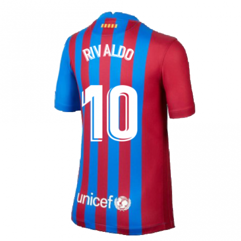 2021-2022 Barcelona Home Shirt (Kids) (RIVALDO 10)