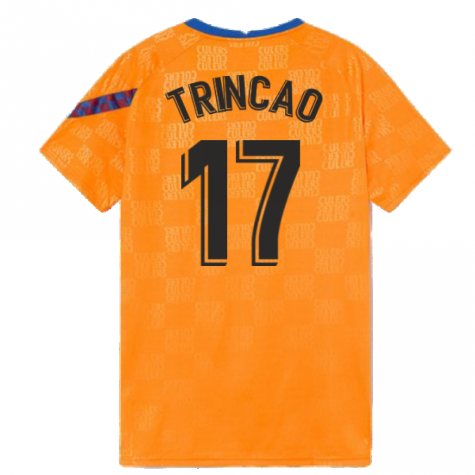 2021-2022 Barcelona Pre-Match Jersey (Orange) (TRINCAO 17)