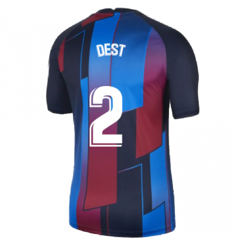 2021-2022 Barcelona Pre-Match Training Shirt (Blue) - Kids (DEST 2)