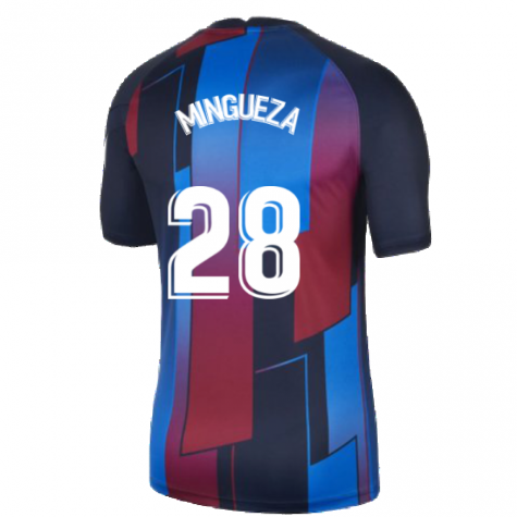 2021-2022 Barcelona Pre-Match Training Shirt (Blue) - Kids (MINGUEZA 28)