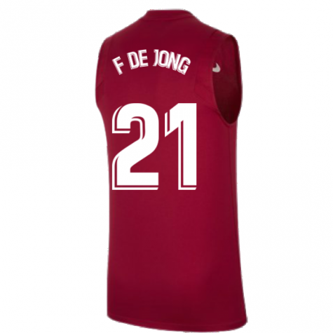 2021-2022 Barcelona Sleeveless Top (Red) (F.DE JONG 21)