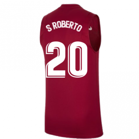 2021-2022 Barcelona Sleeveless Top (Red) (S.ROBERTO 20)