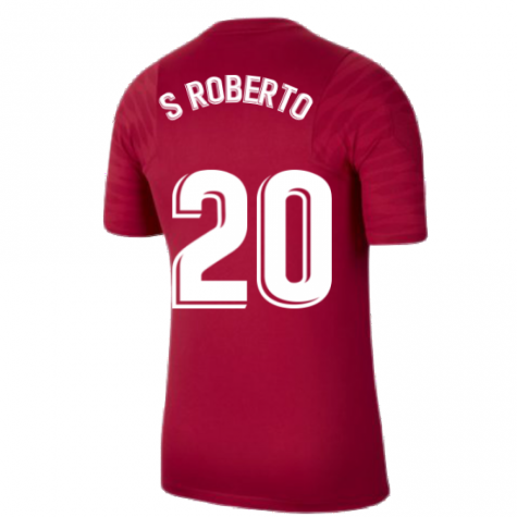 2021-2022 Barcelona Training Shirt (Noble Red) (S.ROBERTO 20)