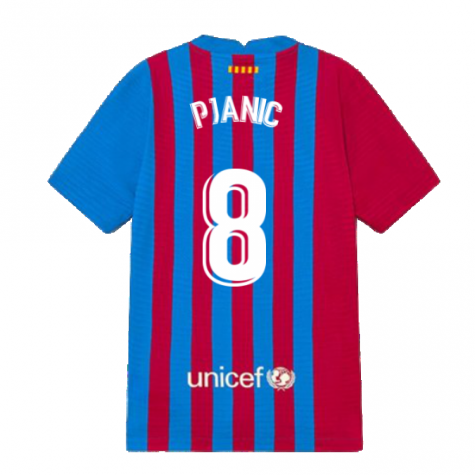 2021-2022 Barcelona Vapor Match Home Shirt (Kids) (PJANIC 8)