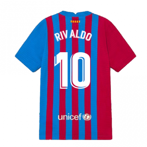 2021-2022 Barcelona Vapor Match Home Shirt (Kids) (RIVALDO 10)