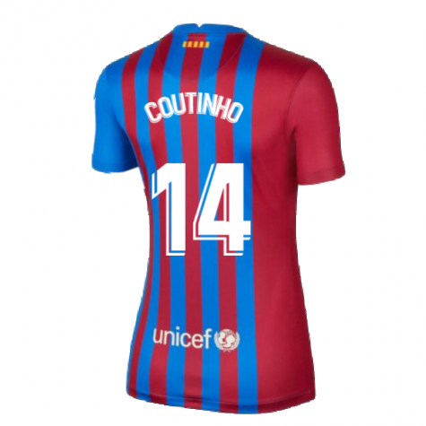 2021-2022 Barcelona Womens Home Shirt (COUTINHO 14)