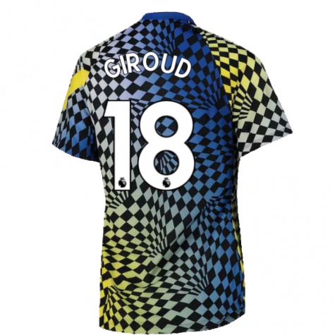 2021-2022 Chelsea Dry Pre-Match Training Shirt (Blue) (GIROUD 18)