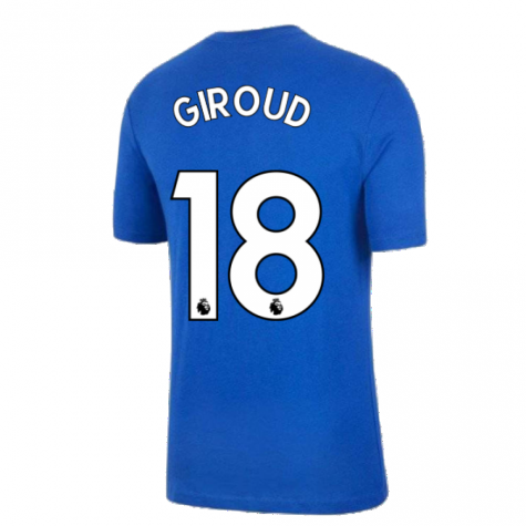 2021-2022 Chelsea Swoosh Club Tee (Blue) (GIROUD 18)