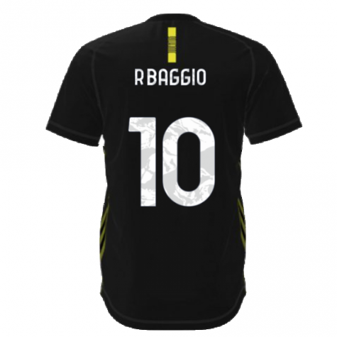 2021-2022 Juventus Travel Tee (Black) (R.BAGGIO 10)