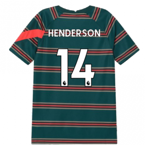 2021-2022 Liverpool Pre-Match Football Top (Atomic Teal) - Kids (HENDERSON 14)