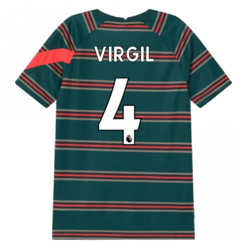 2021-2022 Liverpool Pre-Match Football Top (Atomic Teal) - Kids (VIRGIL 4)