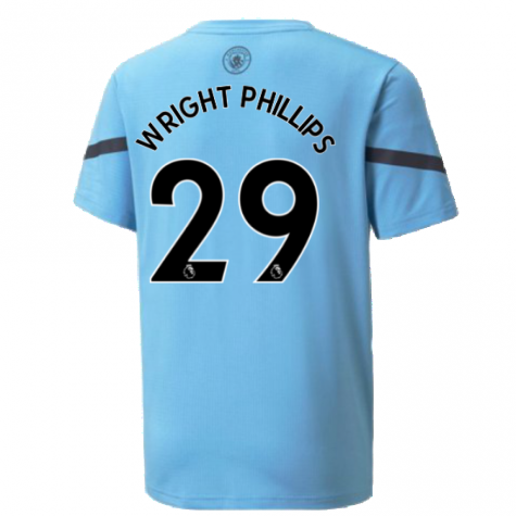 2021-2022 Man City Pre Match Jersey (Light Blue) (WRIGHT PHILLIPS 29)