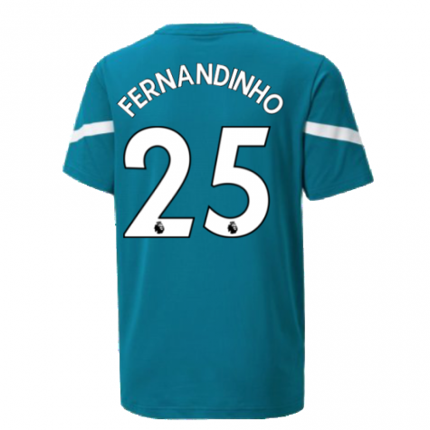 2021-2022 Man City Pre Match Jersey (Ocean Depths) - Kids (FERNANDINHO 25)