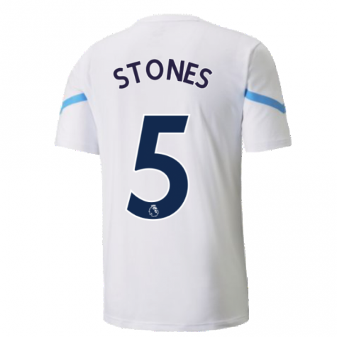 2021-2022 Man City Pre Match Jersey (White) - Kids (STONES 5)