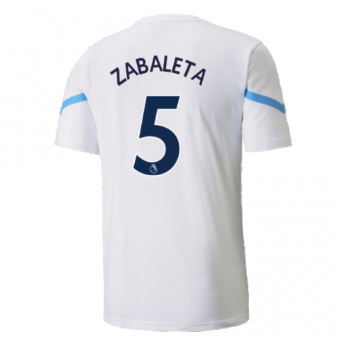 2021-2022 Man City Pre Match Jersey (White) (ZABALETA 5)