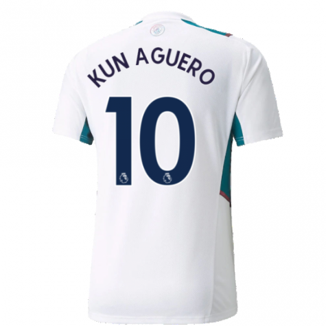 2021-2022 Man City Training Shirt (White) (KUN AGUERO 10)