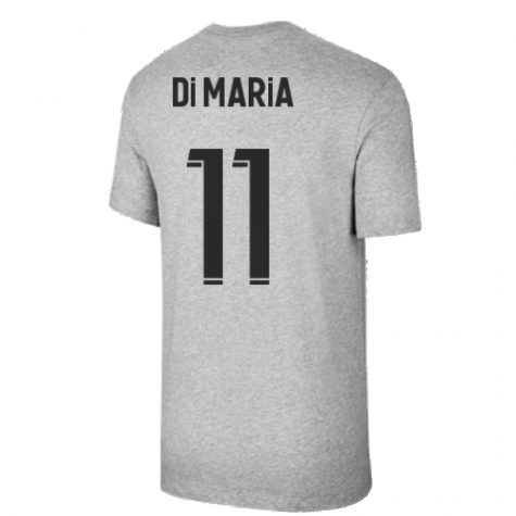 2021-2022 PSG Tee Evergreen Crest (Grey) (DI MARIA 11)