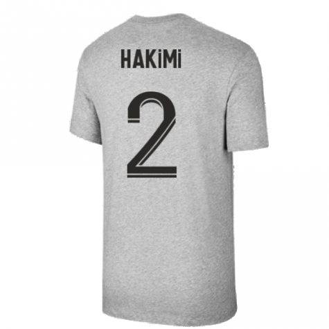 2021-2022 PSG Tee Evergreen Crest (Grey) (HAKIMI 2)