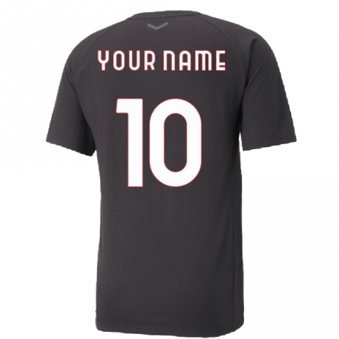 2022-2023 AC Milan Casuals Tee (Black) (Your Name)