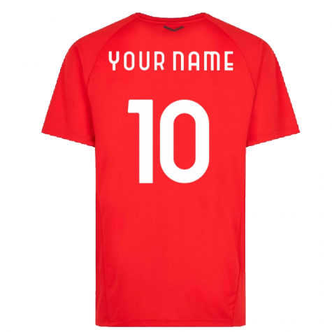 2022-2023 AC Milan Casuals Tee (Red) (Your Name)