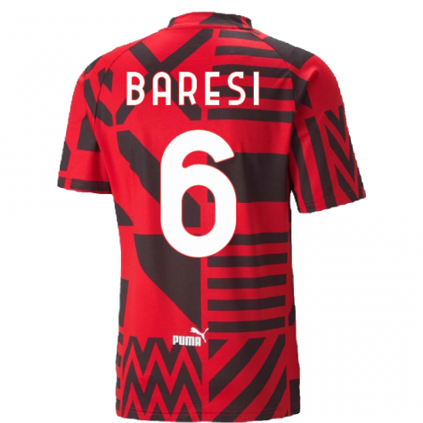 2022-2023 AC Milan Pre-Match Jersey (Red) (BARESI 6)