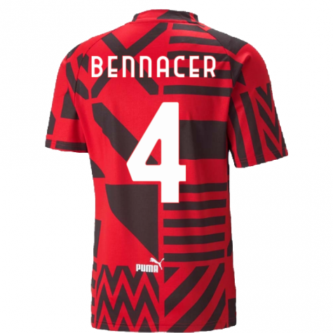 2022-2023 AC Milan Pre-Match Jersey (Red) (BENNACER 4)