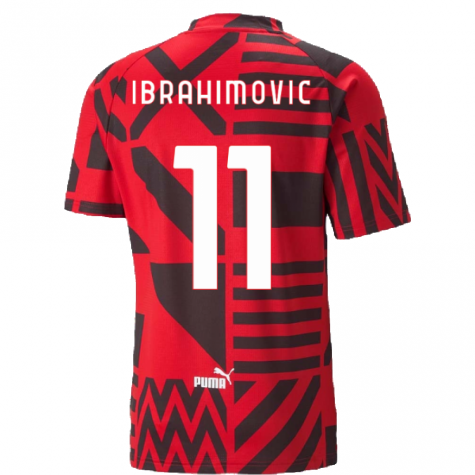 2022-2023 AC Milan Pre-Match Jersey (Red) (IBRAHIMOVIC 11)