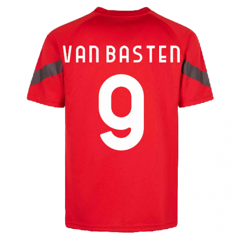 2022-2023 AC Milan Training Jersey (Red) (VAN BASTEN 9)