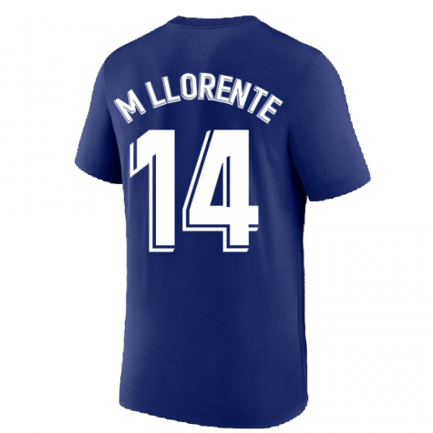 2022-2023 Atletico Madrid Crest Tee (Deep Royal) (M LLORENTE 14)