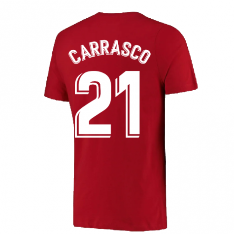 2022-2023 Atletico Madrid Crest Tee (Red) (CARRASCO 21)