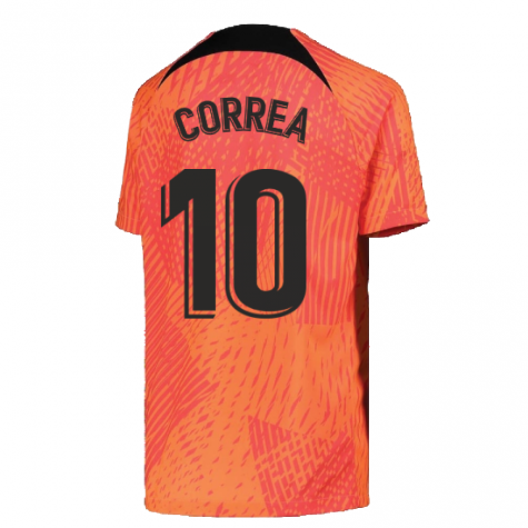 2022-2023 Atletico Madrid Pre-Match Shirt (Laser Crimson) - Kids (CORREA 10)