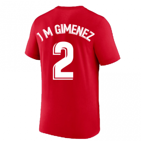 2022-2023 Atletico Madrid Swoosh Tee (Red) (J M GIMENEZ 2)