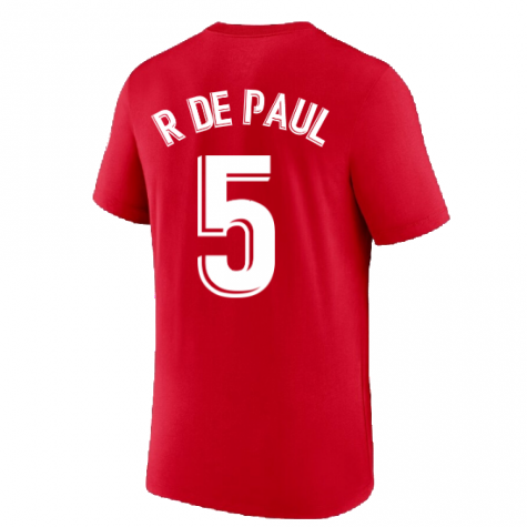 2022-2023 Atletico Madrid Swoosh Tee (Red) (R DE PAUL 5)