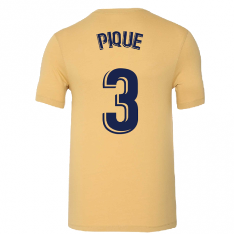 2022-2023 Barcelona Evergreen Crest Tee (Gold) (PIQUE 3)