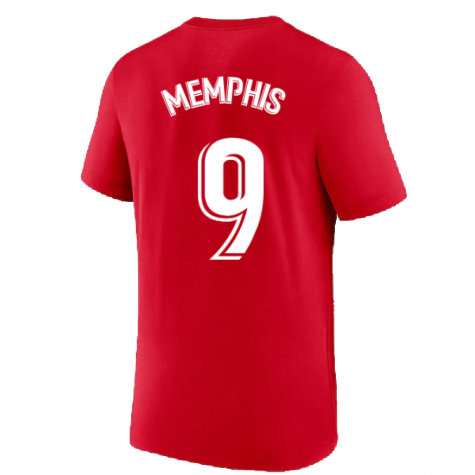 2022-2023 Barcelona Evergreen Crest Tee (Red) (MEMPHIS 9)